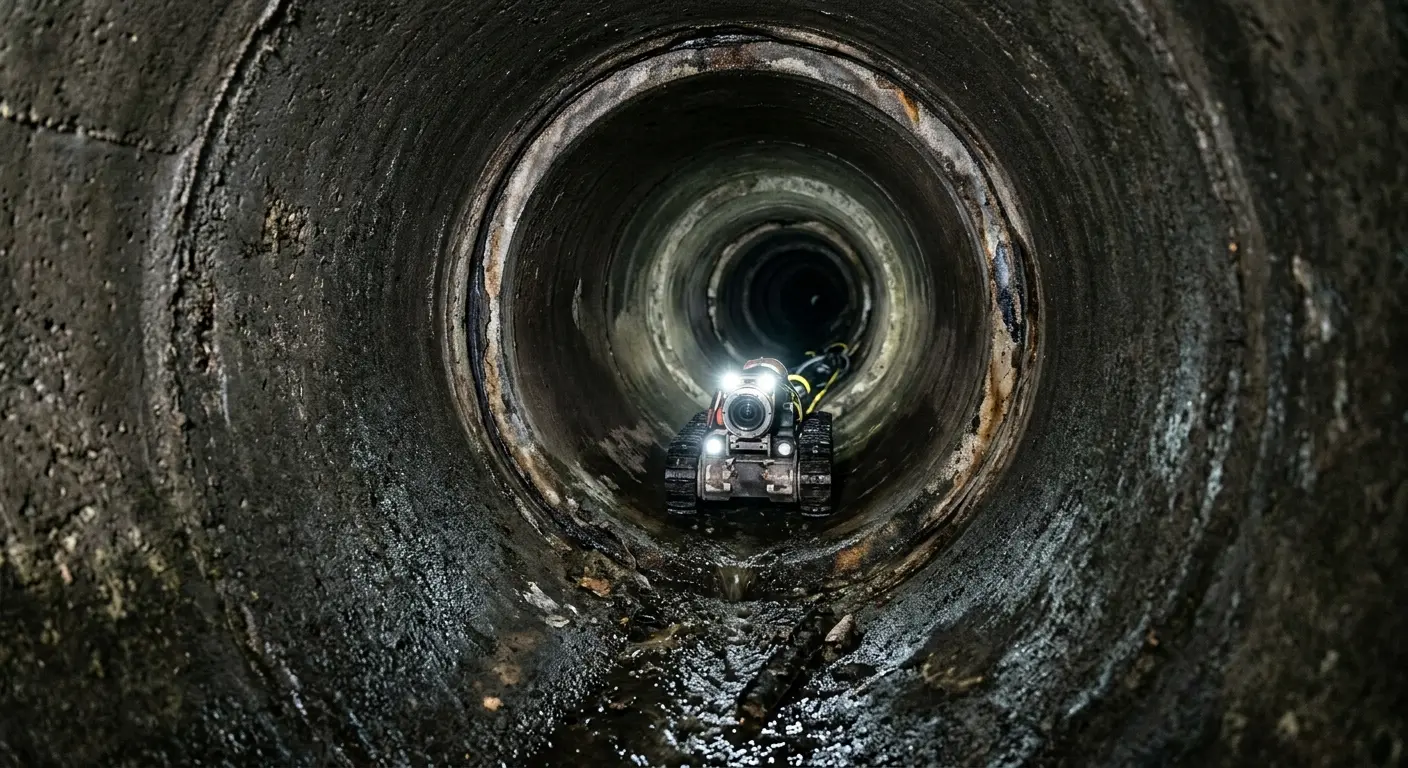 Robotic sewer camera inspecting pipe interior for Drain Snake Service in Pike Road